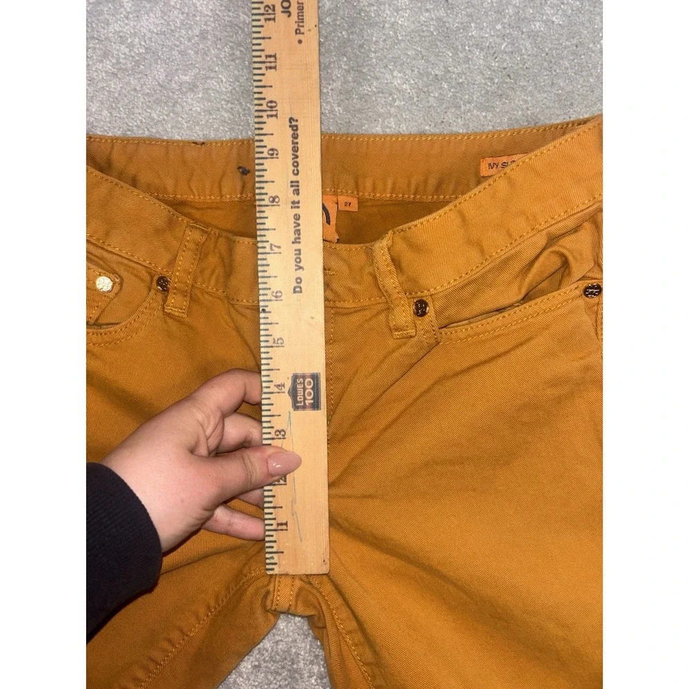 Tory Burch Yellow/orange Denim Ivy Super Skinny Jeans Size‎ 27